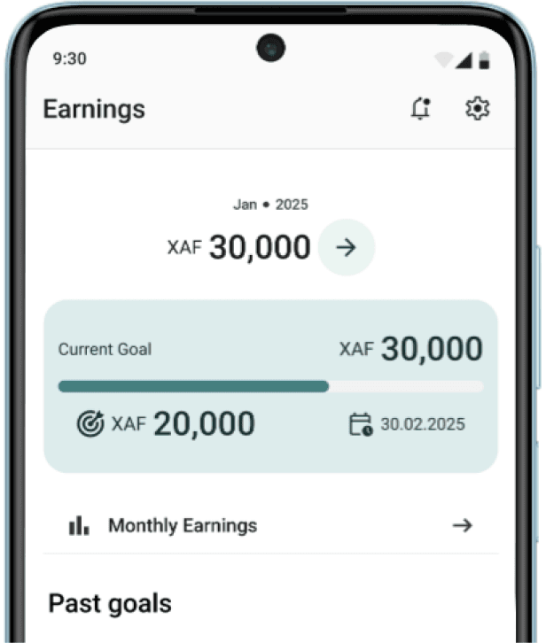 DTRACKER screen showing a collector's monthly collection goals and progress