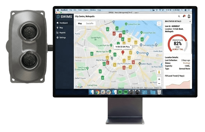 SWIMS monitoring dashboard displaying live waste collection data